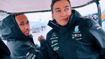 Hamilton e Russell, pilotos da Mercedes