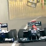 Rubens Barrichello ultrapasssagem Michael Schumacher