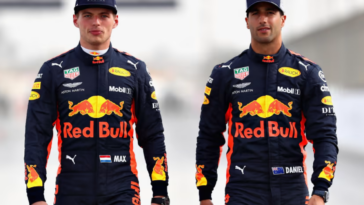 Max Verstappen e Daniel Ricciardo em tempos de dupla na Red Bull