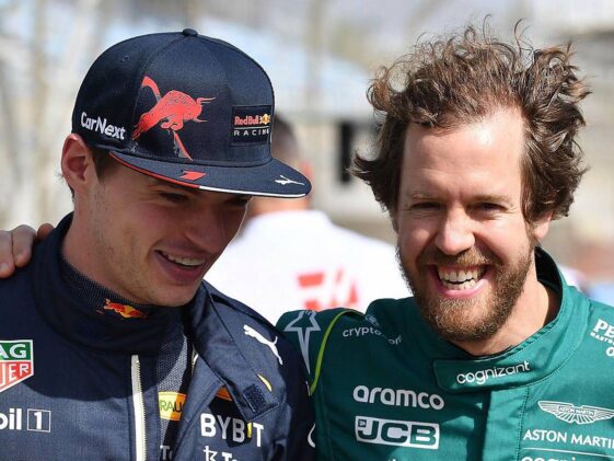 Max Verstappen e Sebastian Vettel pela Fórmula 1.