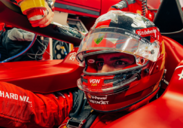 Carlos Sainz, piloto da Ferrari, após pole no GP de Singapura (2023)