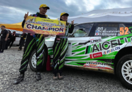 Heikki Kovalainen, ex-Fórmula 1, após título no All-Japan Rally.