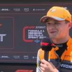 Imagem de vídeo com Lando Norris para ilustrar o piloto que foi sincero sobre pole position em GP do Brasil e apontou que teve uma das piors voltas da temporada na F1