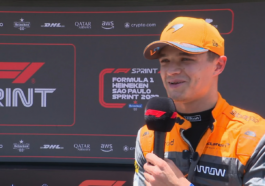 Imagem de vídeo com Lando Norris para ilustrar o piloto que foi sincero sobre pole position em GP do Brasil e apontou que teve uma das piors voltas da temporada na F1