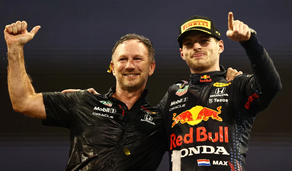 Christian Horner e Max Verstappen