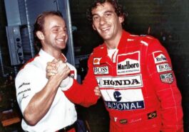 Josef Leberer cumprimenta Ayrton Senna