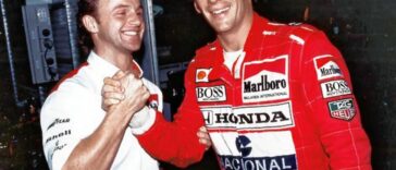Josef Leberer cumprimenta Ayrton Senna