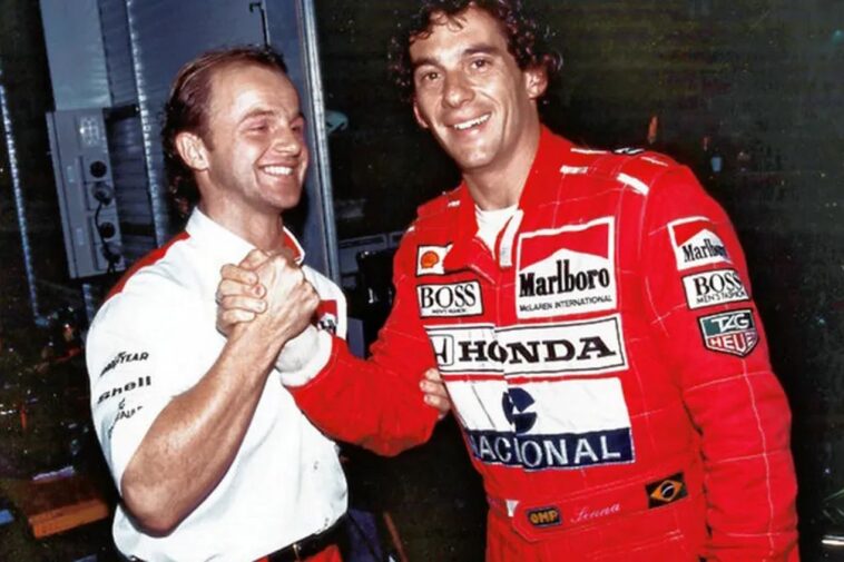 Josef Leberer cumprimenta Ayrton Senna