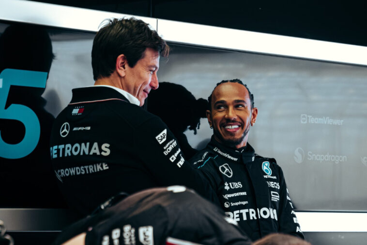 Toto Wolff e Lewis Hamilton da Mercedes na F1