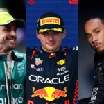 Fernando Alonso, Max Verstappen e Lewis Hamilton, da Fórmula 1