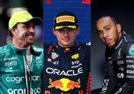 Fernando Alonso, Max Verstappen e Lewis Hamilton, da Fórmula 1