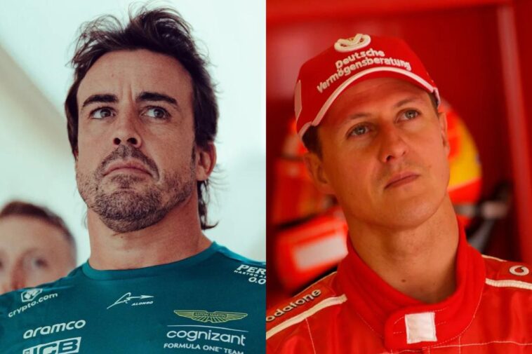 Fernando Alonso e Michael Schumacher pela Fórmula 1