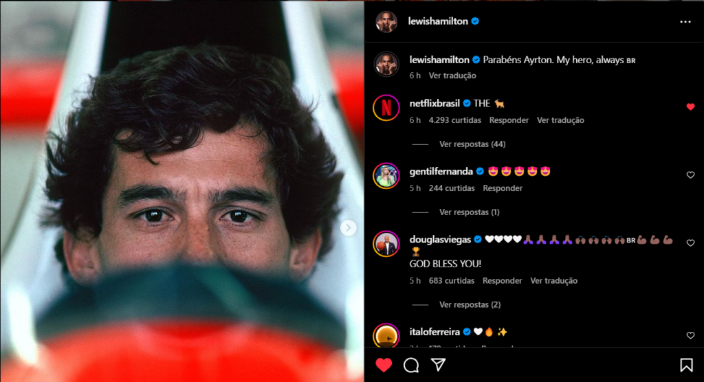 Homenagem de Lewis Hamilton a Ayrton Senna