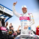 Felix Rosenqvist festeja pole na Indy