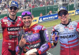 Bagnaia, Martín e Márquez, no pódio do GP da França