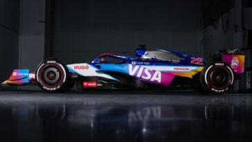 Pintura do carro da RB para o GP de Miami