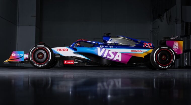 Pintura do carro da RB para o GP de Miami