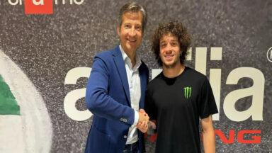 Massimo Rivola e Marco Bezzecchi, profissionais da MotoGP