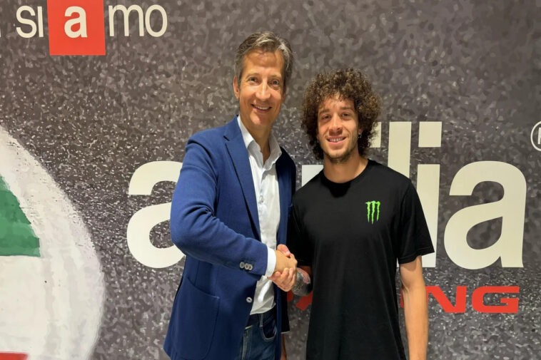 Massimo Rivola e Marco Bezzecchi, profissionais da MotoGP