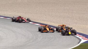 Verstappen e outros carros da F1