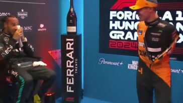 Lewis Hamilton e Lando Norris após o GP da Hungria de Fórmula 1