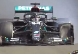 Hamilton perdeu seu pneu dianteiro esquerdo, GP de Silverstone de Fórmula 1 2020