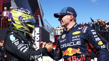 Lewis Hamilton e Max Verstappen pela Fórmula 1