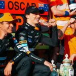 Andrea Stella e pilotos da McLaren após o GP da Hungria.