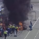 Incêndio no carro de Jos Verstappen no GP da Alemanha de 1994