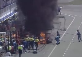 Incêndio no carro de Jos Verstappen no GP da Alemanha de 1994