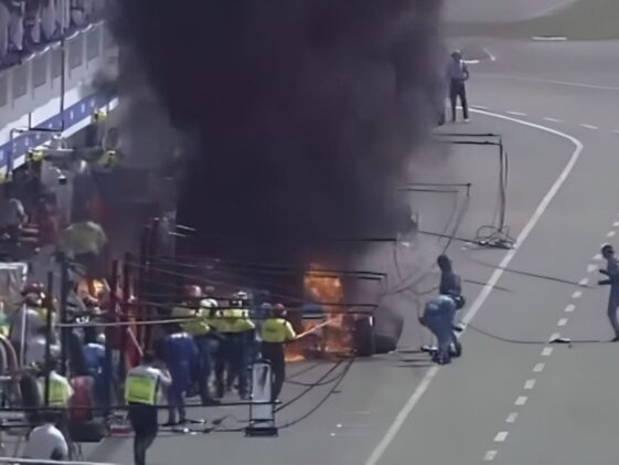 Incêndio no carro de Jos Verstappen no GP da Alemanha de 1994
