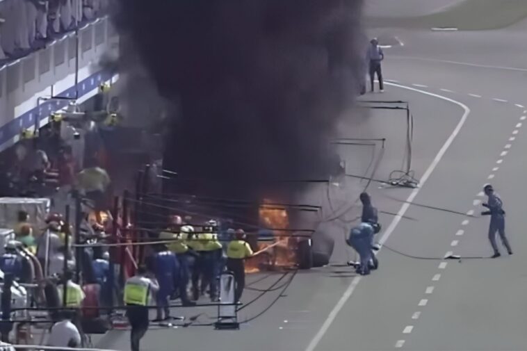 Incêndio no carro de Jos Verstappen no GP da Alemanha de 1994