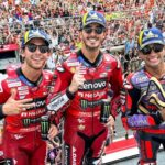 Bastianini, Bagnaia e Martín, pilotos da MotoGP